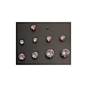 Catherine Malandrino Lot 4 Pairs Rhinestone Stud Earrings On Cards Post Back